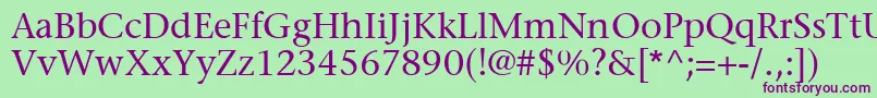 MesouranSerifSsi Font – Purple Fonts on Green Background