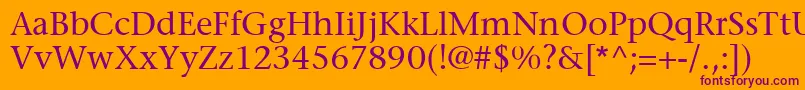 MesouranSerifSsi Font – Purple Fonts on Orange Background