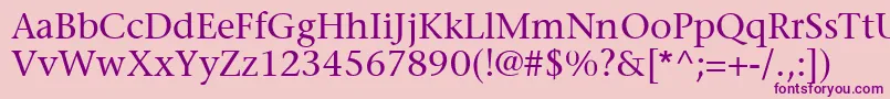 MesouranSerifSsi Font – Purple Fonts on Pink Background