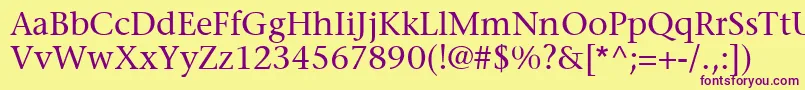 MesouranSerifSsi Font – Purple Fonts on Yellow Background