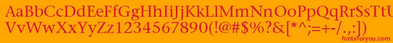 MesouranSerifSsi Font – Red Fonts on Orange Background