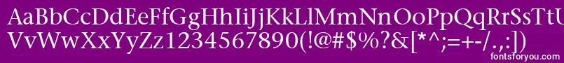 MesouranSerifSsi Font – White Fonts on Purple Background
