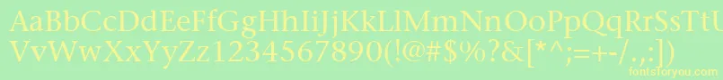 MesouranSerifSsi Font – Yellow Fonts on Green Background
