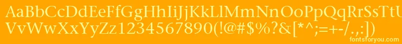 MesouranSerifSsi Font – Yellow Fonts on Orange Background