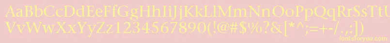 MesouranSerifSsi Font – Yellow Fonts on Pink Background