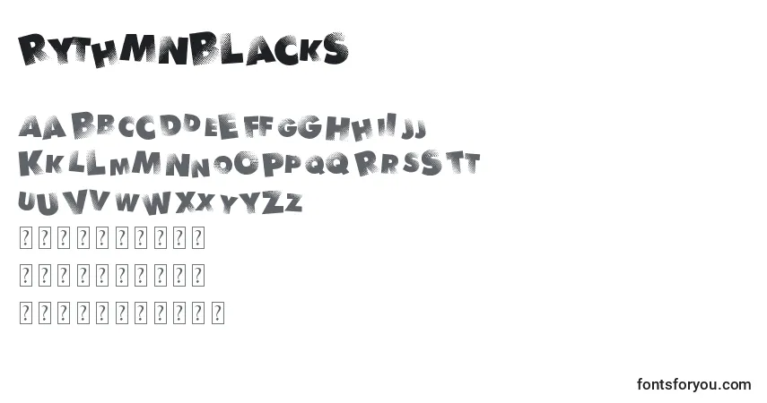 RythmNBlacks Font – alphabet, numbers, special characters