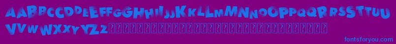 フォントRythmNBlacks – 紫色の背景に青い文字