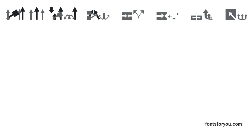Шрифт Arrows1 – алфавит, цифры, специальные символы