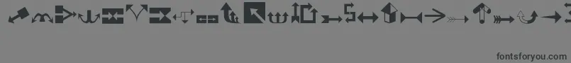 フォントArrows1 – 黒い文字の灰色の背景