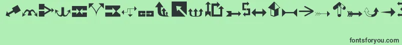 Arrows1 Font – Black Fonts on Green Background