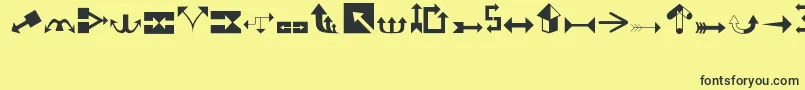 Arrows1 Font – Black Fonts on Yellow Background