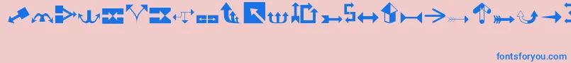 Arrows1 Font – Blue Fonts on Pink Background