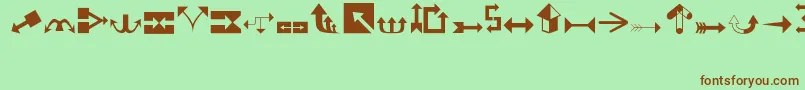 Arrows1 Font – Brown Fonts on Green Background