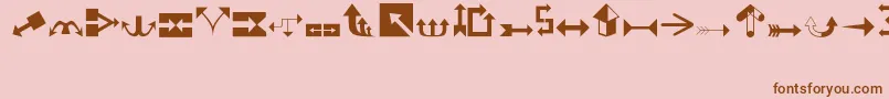 Arrows1 Font – Brown Fonts on Pink Background