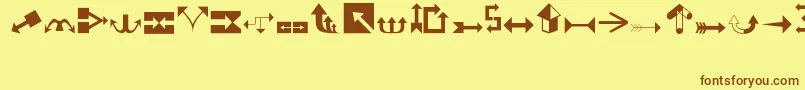 Arrows1 Font – Brown Fonts on Yellow Background