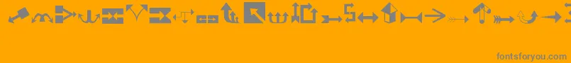 Arrows1 Font – Gray Fonts on Orange Background