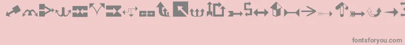 Arrows1 Font – Gray Fonts on Pink Background