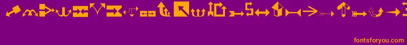 Arrows1 Font – Orange Fonts on Purple Background