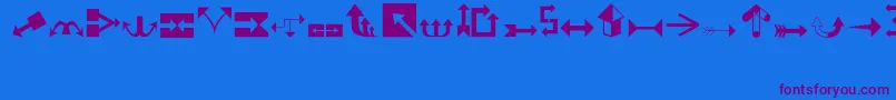 Arrows1 Font – Purple Fonts on Blue Background