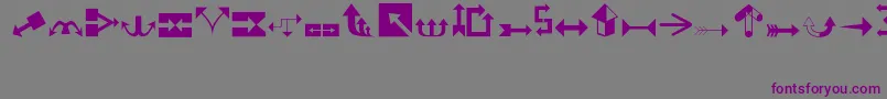 フォントArrows1 – 紫色のフォント、灰色の背景