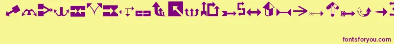 Arrows1 Font – Purple Fonts on Yellow Background