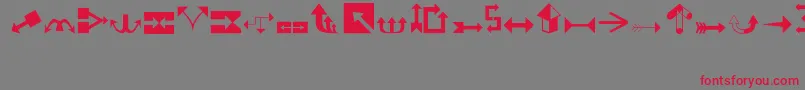 Arrows1 Font – Red Fonts on Gray Background