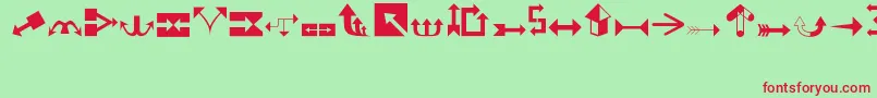 Arrows1 Font – Red Fonts on Green Background