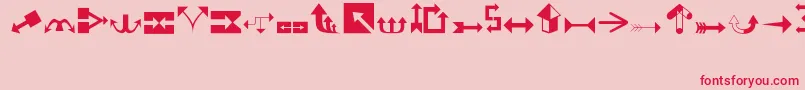 Arrows1 Font – Red Fonts on Pink Background