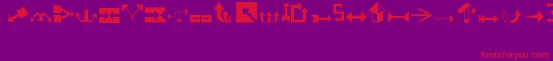 Arrows1 Font – Red Fonts on Purple Background