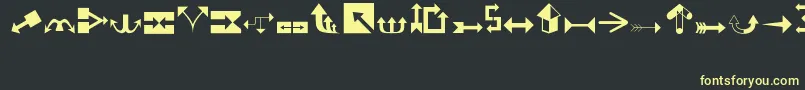 Arrows1 Font – Yellow Fonts on Black Background