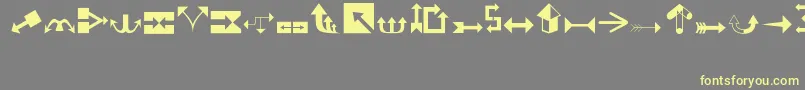 Arrows1 Font – Yellow Fonts on Gray Background