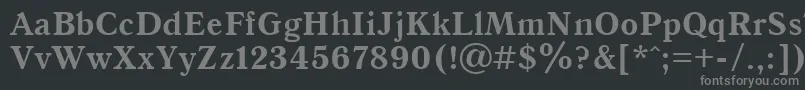 フォントQuantantiquacttBold – 黒い背景に灰色の文字