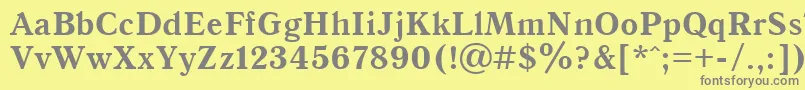 QuantantiquacttBold-Schriftart – Graue Schriften auf gelbem Hintergrund
