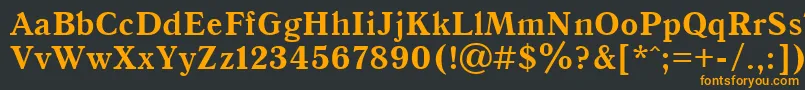 フォントQuantantiquacttBold – 黒い背景にオレンジの文字