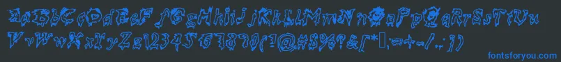 Dead Font – Blue Fonts on Black Background