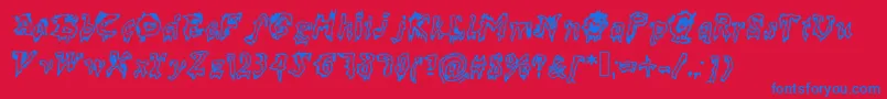 フォントDead – 赤い背景に青い文字