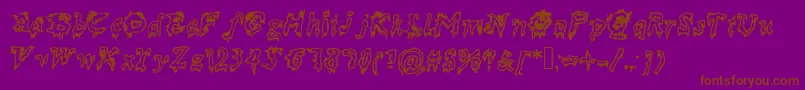 フォントDead – 紫色の背景に茶色のフォント