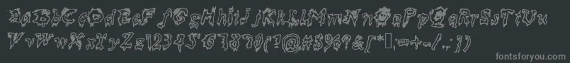 Dead-Schriftart – Graue Schriften auf schwarzem Hintergrund