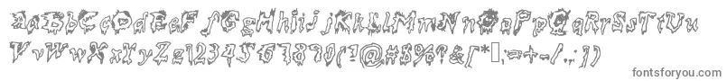 Dead-fontti – harmaat kirjasimet valkoisella taustalla