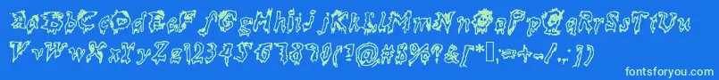 Dead Font – Green Fonts on Blue Background