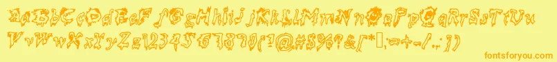 Dead Font – Orange Fonts on Yellow Background