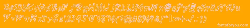 フォントDead – オレンジの背景にピンクのフォント