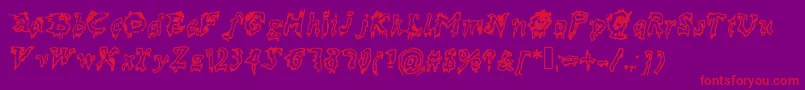 Dead Font – Red Fonts on Purple Background