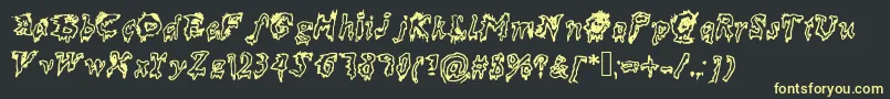 Dead Font – Yellow Fonts on Black Background