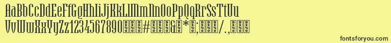 Czcionka HamerslagDemo – czarne czcionki na żółtym tle
