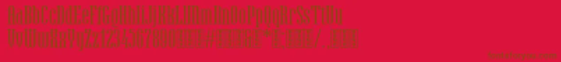 Fonte HamerslagDemo – fontes marrons em um fundo vermelho