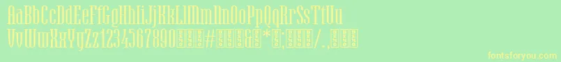 HamerslagDemo Font – Yellow Fonts on Green Background