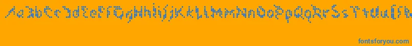 Flak Font – Blue Fonts on Orange Background