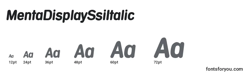 MentaDisplaySsiItalic Font Sizes
