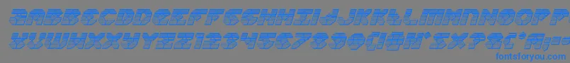 Zoomrunnerchromeital-Schriftart – Blaue Schriften auf grauem Hintergrund